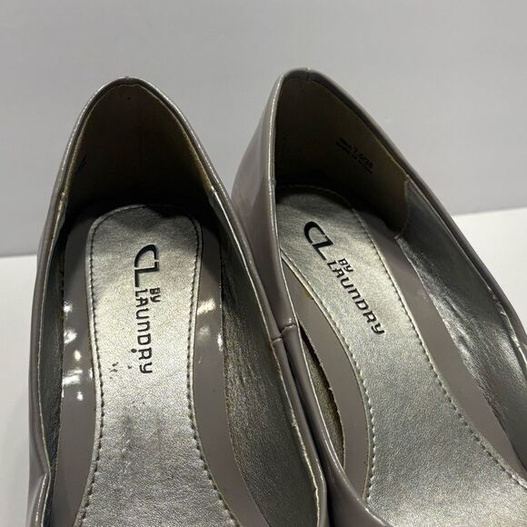 CL by Laundry Nima Patent Wedge Pump Grey Slip On 2.75” Heel Size 7.5 - Picture 8 of 16